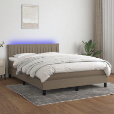 vidaXL tópszínű szövet rugós és LED-es ágy matraccal 140x190cm ágy és ágykellék