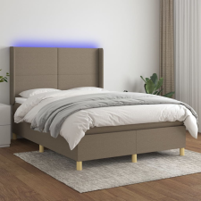 vidaXL tópszínű szövet rugós és LED-es ágy matraccal 140x190cm ágy és ágykellék