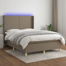 vidaXL Tópszínű szövet rugós és LED-es ágy matraccal 140x190cm ágy és ágykellék
