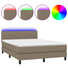 vidaXL tópszínű szövet rugós és LED-es ágy matraccal 140x190cm (3133313) ágy és ágykellék