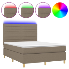 vidaXL tópszínű szövet rugós és LED-es ágy matraccal 140x190cm (3135513) ágy és ágykellék