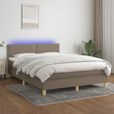 vidaXL tópszínű szövet rugós és LED-es ágy matraccal 140x200 cm ágy és ágykellék
