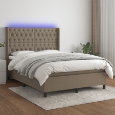 vidaXL tópszínű szövet rugós és LED-es ágy matraccal 140x200 cm ágy és ágykellék