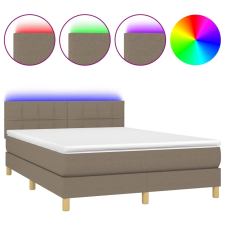 vidaXL tópszínű szövet rugós és LED-es ágy matraccal 140x200 cm (3133721) ágy és ágykellék