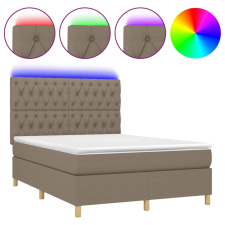 vidaXL tópszínű szövet rugós és LED-es ágy matraccal 140x200 cm (3135681) ágy és ágykellék