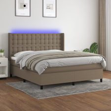 vidaXL tópszínű szövet rugós és LED-es ágy matraccal 160x200 cm ágy és ágykellék