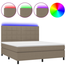 vidaXL tópszínű szövet rugós és LED-es ágy matraccal 160x200 cm (3134889) ágy és ágykellék