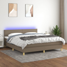 vidaXL tópszínű szövet rugós és LED-es ágy matraccal 180 x 200 cm ágy és ágykellék