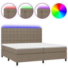 vidaXL tópszínű szövet rugós és LED-es ágy matraccal 200 x 200 cm ágy és ágykellék