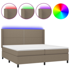 vidaXL tópszínű szövet rugós és LED-es ágy matraccal 200 x 200 cm ágy és ágykellék