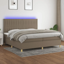 vidaXL tópszínű szövet rugós és LED-es ágy matraccal 200 x 200 cm ágy és ágykellék