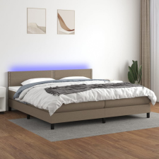 vidaXL tópszínű szövet rugós és LED-es ágy matraccal 200 x 200 cm ágy és ágykellék