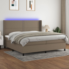 vidaXL tópszínű szövet rugós és LED-es ágy matraccal 200 x 200 cm ágy és ágykellék