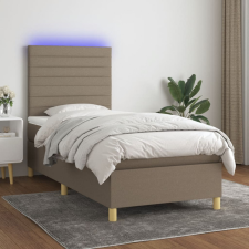 vidaXL tópszínű szövet rugós és LED-es ágy matraccal 80 x 200 cm ágy és ágykellék