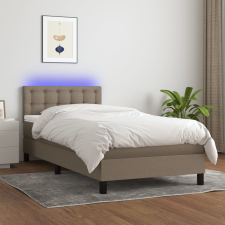 vidaXL tópszínű szövet rugós és LED-es ágy matraccal 90x190 cm ágy és ágykellék
