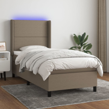 vidaXL tópszínű szövet rugós és LED-es ágy matraccal 90x190 cm ágy és ágykellék
