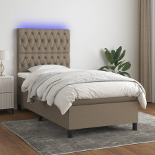 vidaXL tópszínű szövet rugós és LED-es ágy matraccal 90x190 cm ágy és ágykellék