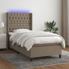 vidaXL tópszínű szövet rugós és LED-es ágy matraccal 90x190 cm ágy és ágykellék