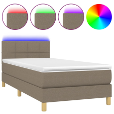 vidaXL tópszínű szövet rugós és LED-es ágy matraccal 90x190 cm (3133681) ágy és ágykellék