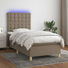 vidaXL tópszínű szövet rugós és LED-es ágy matraccal 90x200 cm ágy és ágykellék