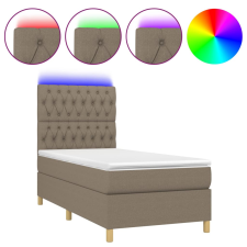 vidaXL tópszínű szövet rugós és LED-es ágy matraccal 90x200 cm (3135649) ágy és ágykellék