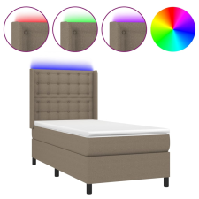 vidaXL tópszínű szövet rugós és LED-es ágy matraccal 90x200 cm (3138609) ágy és ágykellék