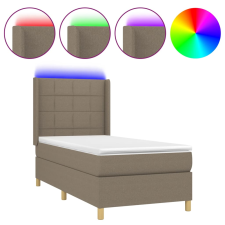 vidaXL tópszínű szövet rugós és LED-es ágy matraccal 90x200 cm (3138849) ágy és ágykellék