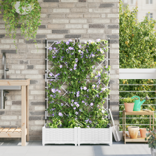 vidaXL Trellises Kert Cserép 2 db Fehér 80x40x125,5 cm kerti tárolás