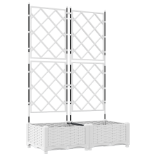 vidaXL Trellises Kert Cserép 2 db Fehér 80x40x125,5 cm (42002905) kerti tárolás