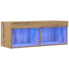 vidaXL TV Fali Szekrény LED Fényekkel Műgyanta Tölgy 80x30x30 cm (862202) bútor