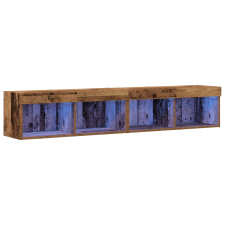 vidaXL TV Fali Szekrény LED Világítással 2 db Régi Fa 80x30x30 cm (862201) bútor