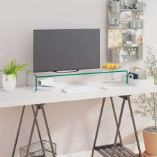vidaXL TV/monitor állvány  átlátszó üveg 90x30x13 cm tv állvány és fali konzol