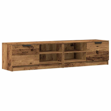 vidaXL TV szekrény 2 db Régi fa 80x35x36,5 cm Műanyag fa (856855) bútor