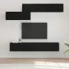 vidaXL TV szekrény garnitúra fiókkal 7 pcs Fekete tölgy Faanyag