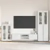 vidaXL TV szekrény garnitúra FLORIN 3 pcs Magas Fényű Fehér Faanyag