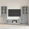 vidaXL TV szekrény garnitúra FLORIN 3 pcs Szürke Sonoma Faanyag