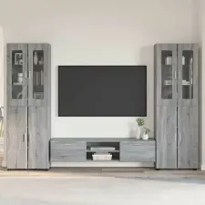 vidaXL TV szekrény garnitúra FLORIN 3 pcs Szürke Sonoma Faanyag bútor