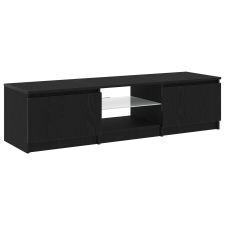 vidaXL TV Szekrény LED Fénnyel, Fekete Tölgy, 140x40x35,5 cm, Fa Műanyag (862563) bútor