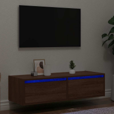 vidaXL TV szekrény LED világítással barna tölgy 100X35,5x25 cm bútor