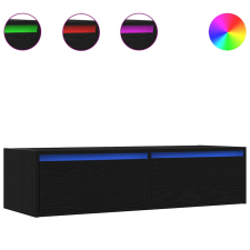 vidaXL TV szekrény LED világítással fekete tölgy 100X35,5x25 cm (860239) bútor