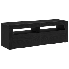 vidaXL TV Szekrény LED világítással Fekete Tölgy 120x35x40 cm Szerelt Fa (862559) bútor
