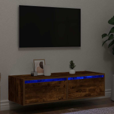 vidaXL TV szekrény LED világítással füstölt tölgy 100X35,5x25 cm bútor