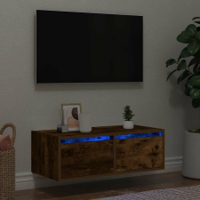 vidaXL TV szekrény LED világítással füstölt tölgy 75x35,5x25 cm bútor