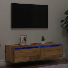 vidaXL TV szekrény LED világítással régi fa 100X35,5x25 cm bútor