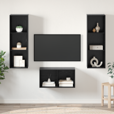 vidaXL TV Szekrény Szett Musta tammi 37 x 37 x 107 cm Faanyag bútor