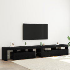 vidaXL TV szekrények 2 db LED fényekkel fekete tölgy rétegelt fával bútor