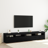 vidaXL TV Szekrények 2 db LED világítással Fekete Tölgy Mérnöki Fa