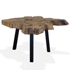vidaXL valódi tíkfa dohányzóasztal 80 x 70 x 38 cm (244550) bútor