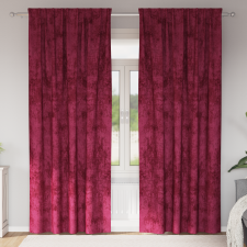 vidaXL Velúr Függöny 2 db fülekkel Burgundi Vörös 225x140 cm lakástextília