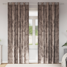 vidaXL Velúr Függönyök 2 db Gyűrűkkel Kávé 260x140 cm lakástextília
